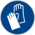 علامت ایمنی استفاده از دستکش محافظ