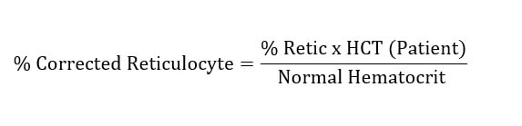 فرمول شاخص تولید رتیکولوسیت