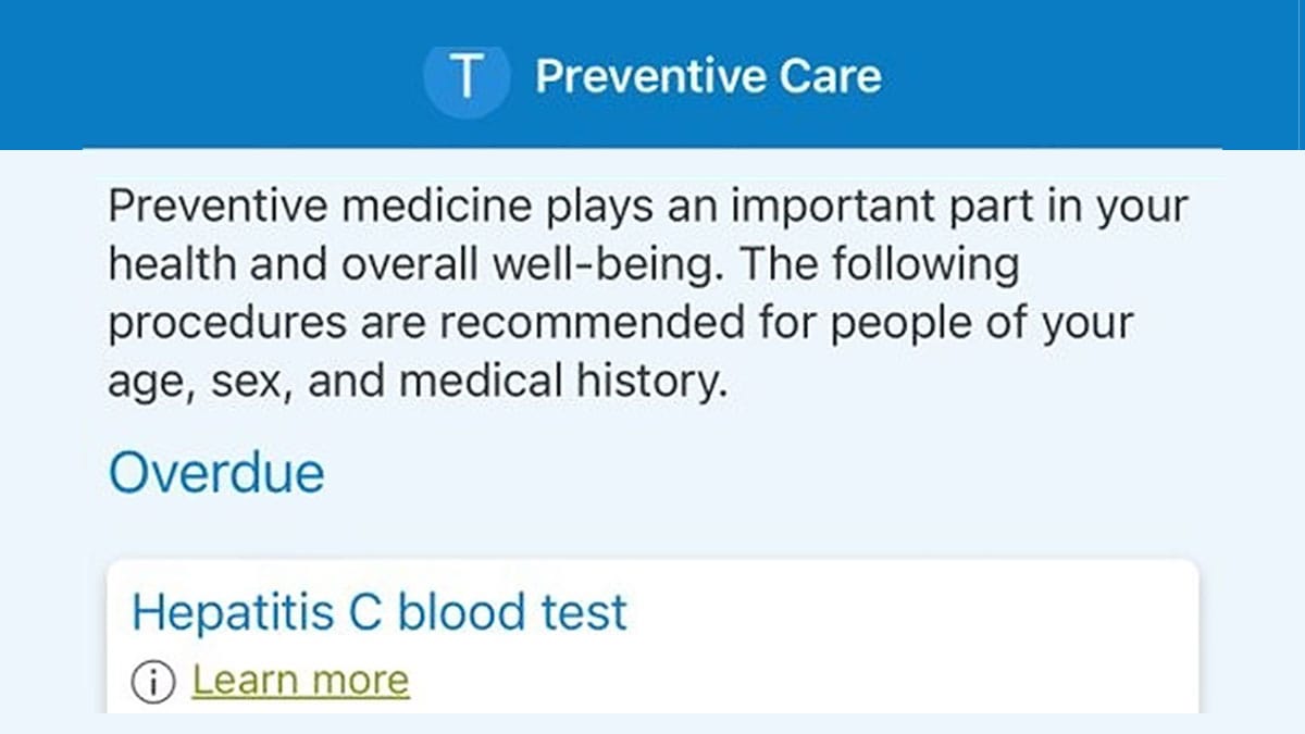نمونه یادآوری آزمایش HCV